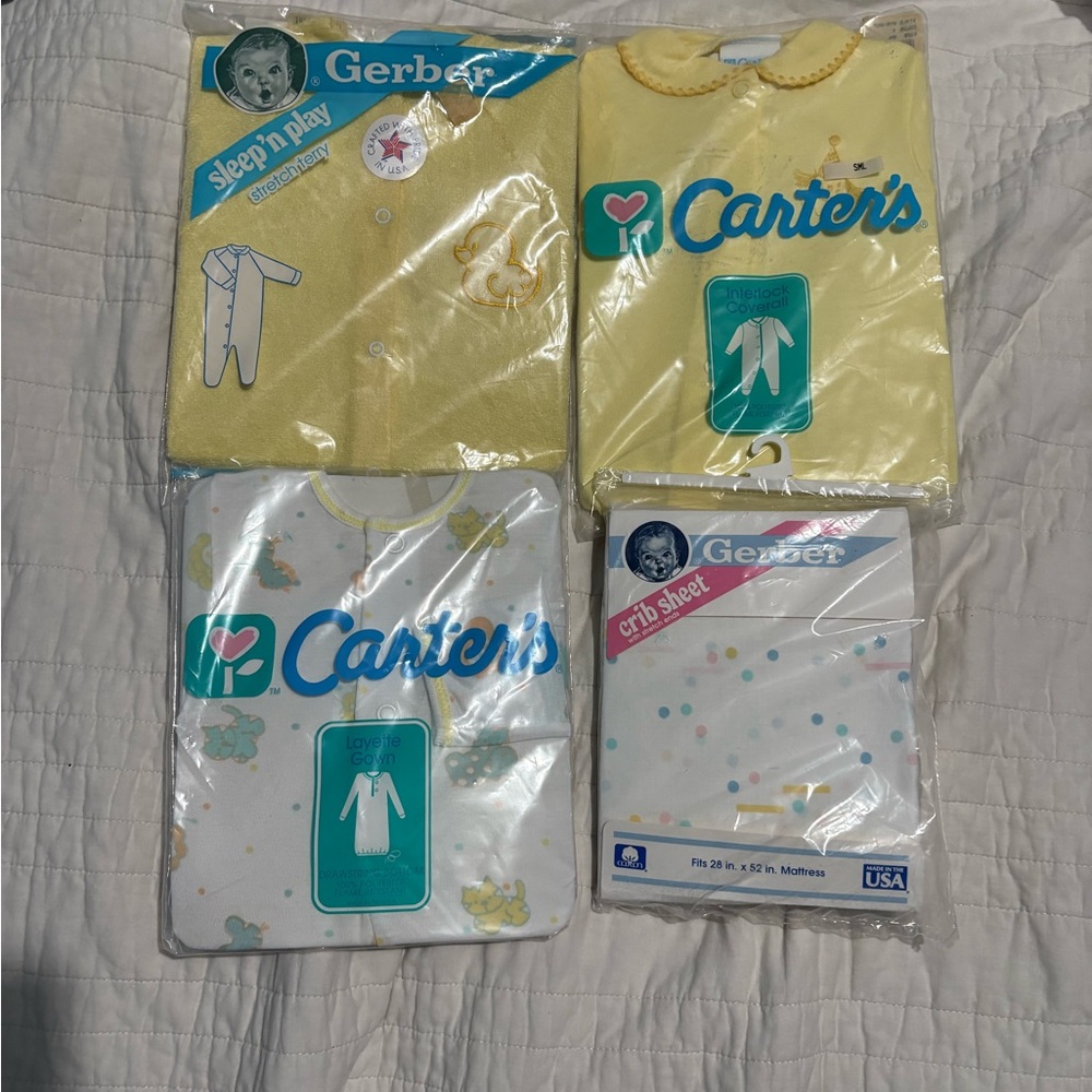 Vintage carters and gerber baby clothes